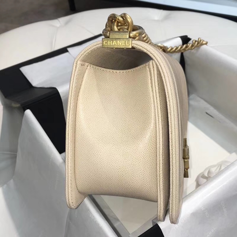 Chanel 香奈儿 leboy 25cm 小鱼子酱 香槟金 沙金 大V绣
