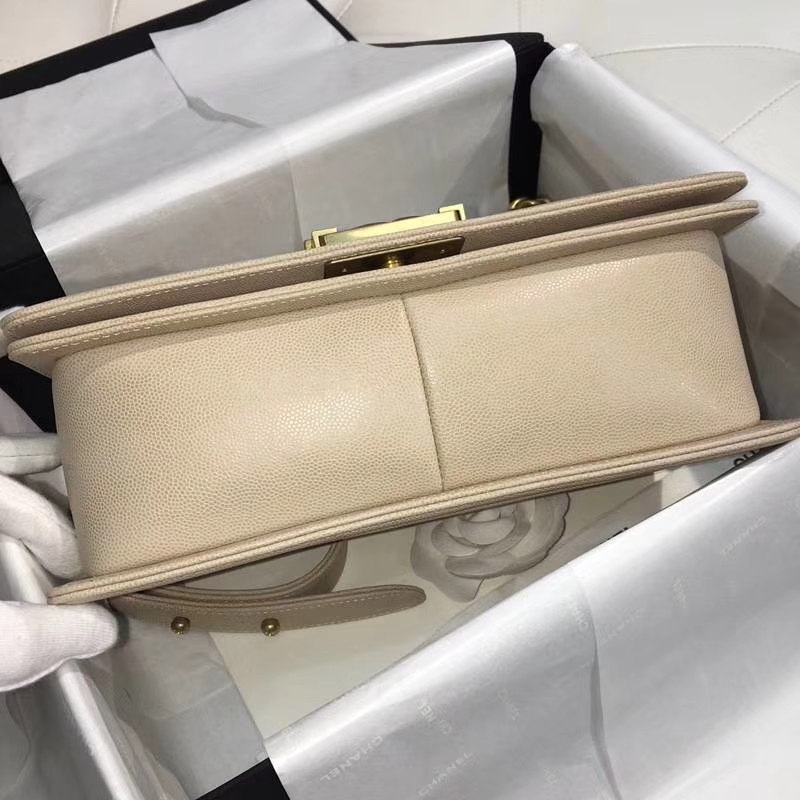 Chanel 香奈儿 leboy 25cm 小鱼子酱 香槟金 沙金 大V绣