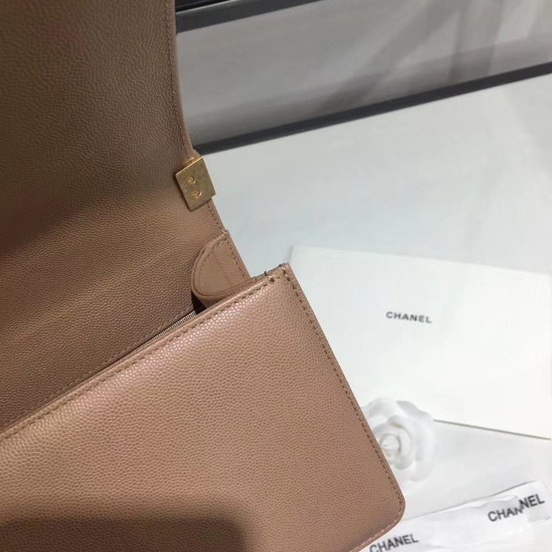 Chanel 香奈儿 leboy 25cm 小鱼子酱 焦糖色 纱金