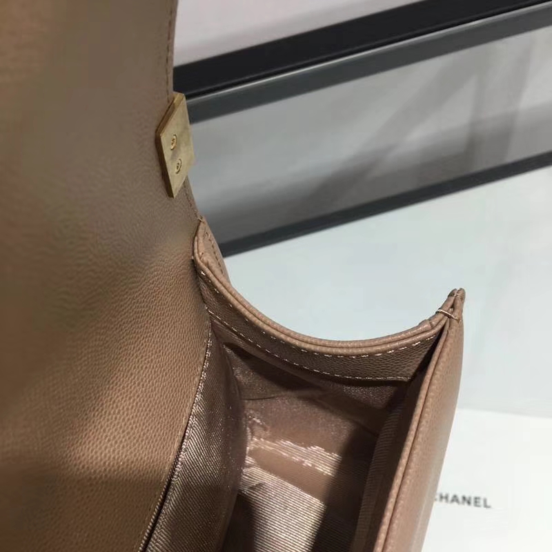 Chanel 香奈儿 leboy 25cm 小鱼子酱 焦糖色 纱金