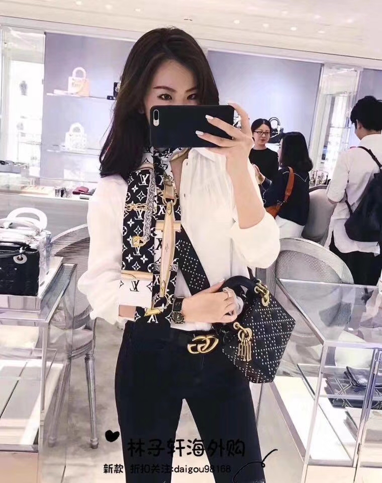 Dior 迪奥 定制版小号17cm铆钉包 戴妃包 Lady Dior mini 黑色