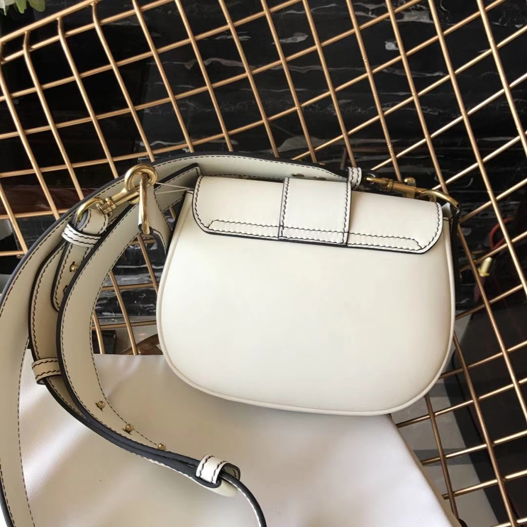 Dior 迪奥 小手提包 DIORAMA 白色 牛皮马鞍包 22.5cm