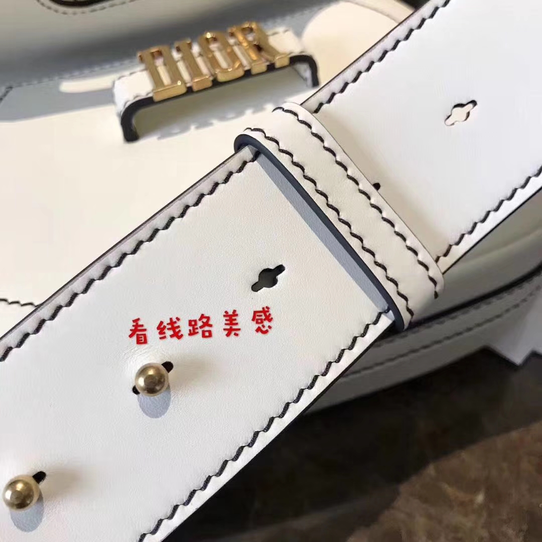 Dior 迪奥 小手提包 DIORAMA 白色 牛皮马鞍包 22.5cm