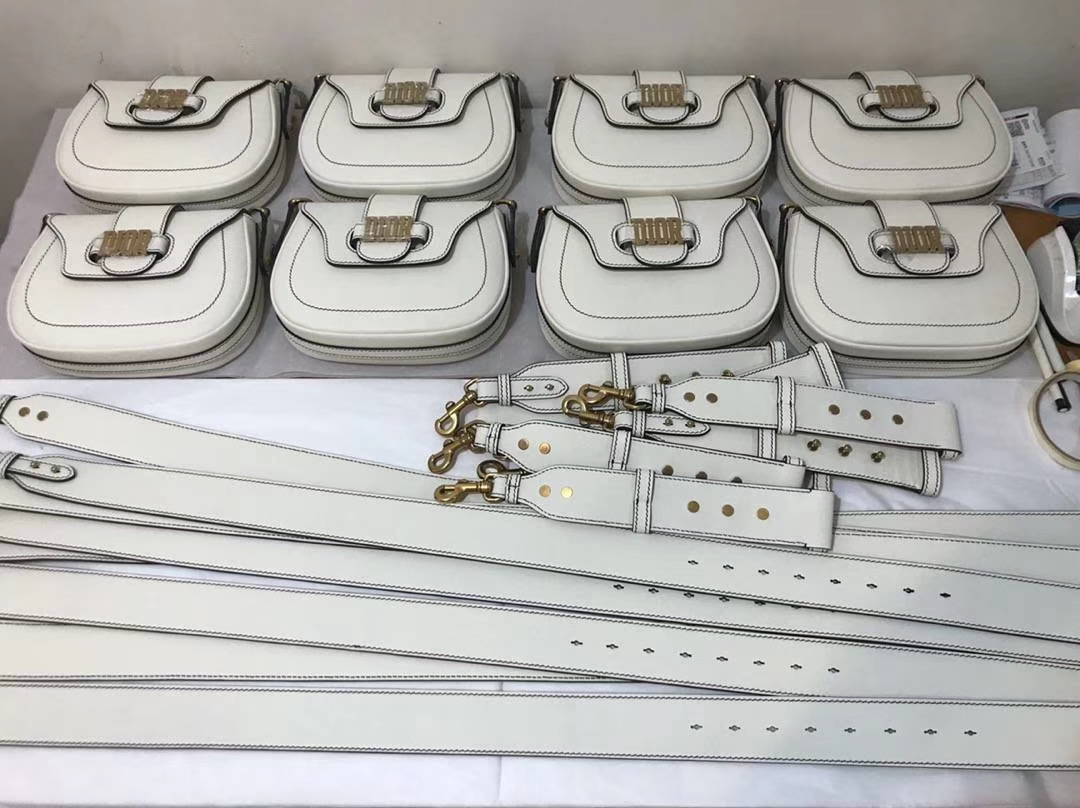 Dior 迪奥 小手提包 DIORAMA 白色 牛皮马鞍包 22.5cm