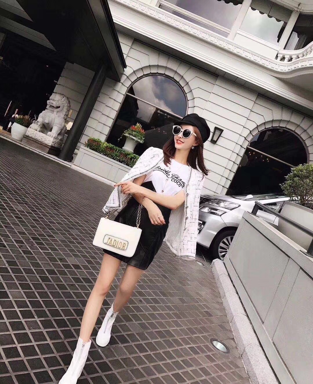 Dior 迪奥 翻盖式手提包 J'ADIOR 25cm牛皮 白色