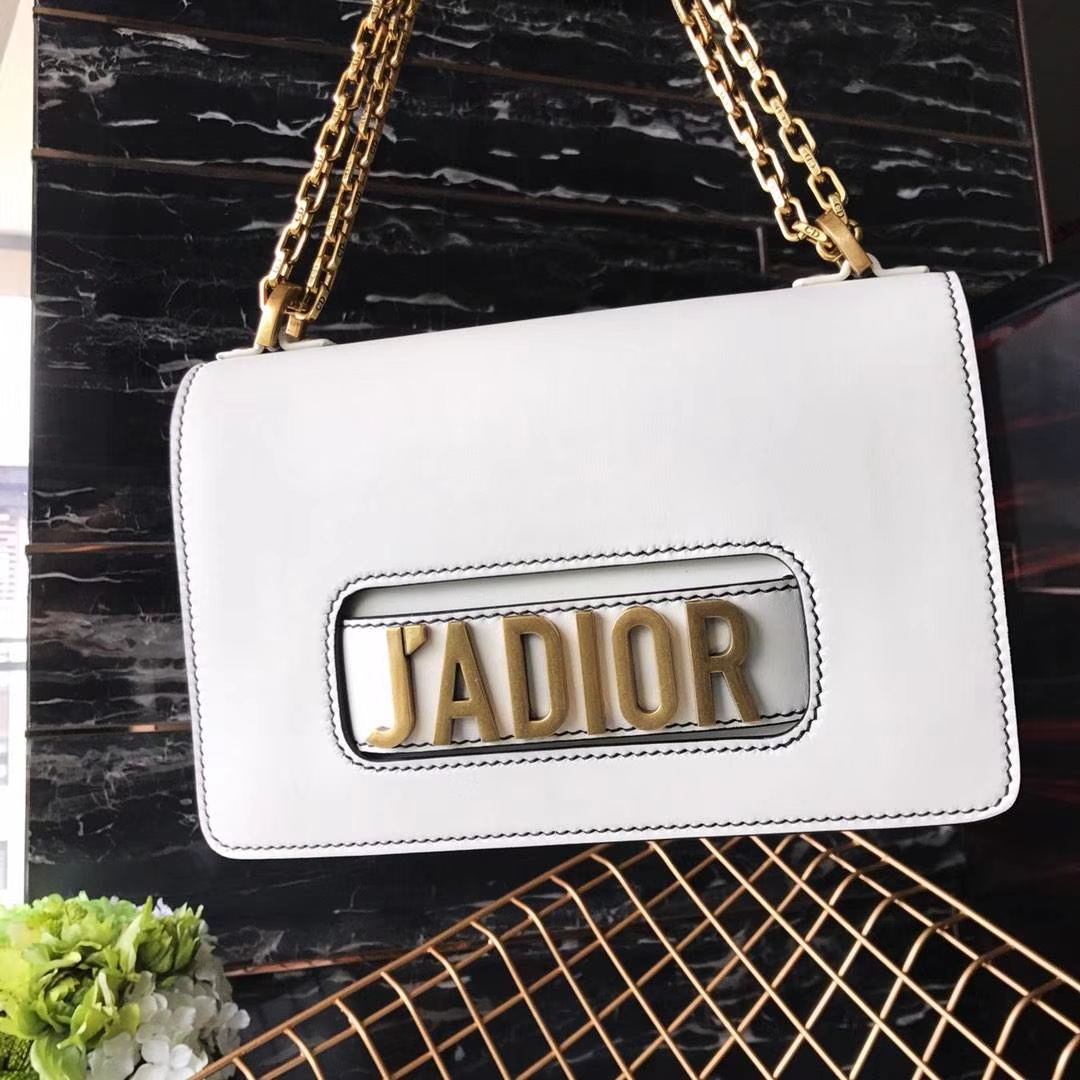 Dior 迪奥 翻盖式手提包 J'ADIOR 25cm牛皮 白色