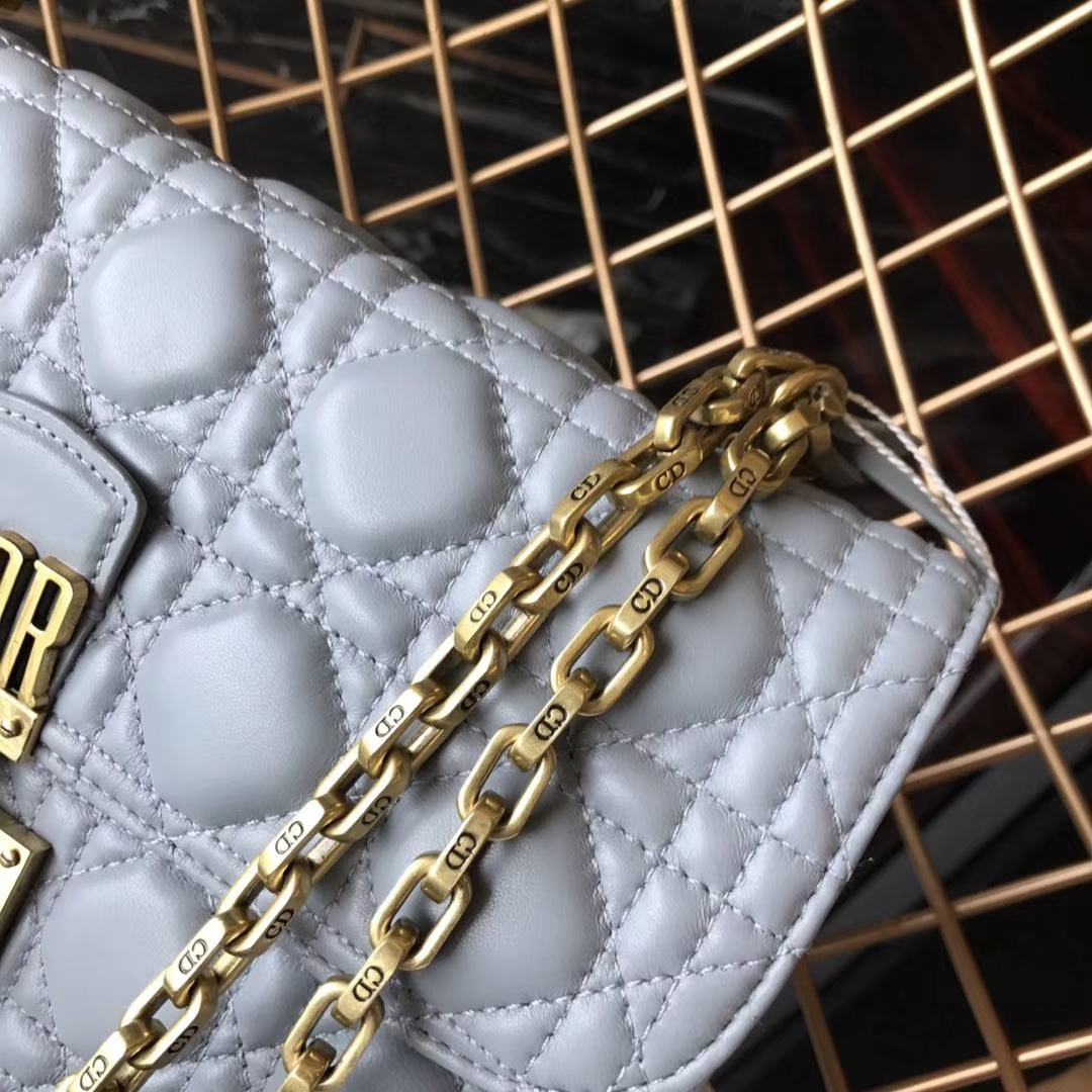 DIOR 迪奥 Miss 灰色 羊皮 链条包 21cm