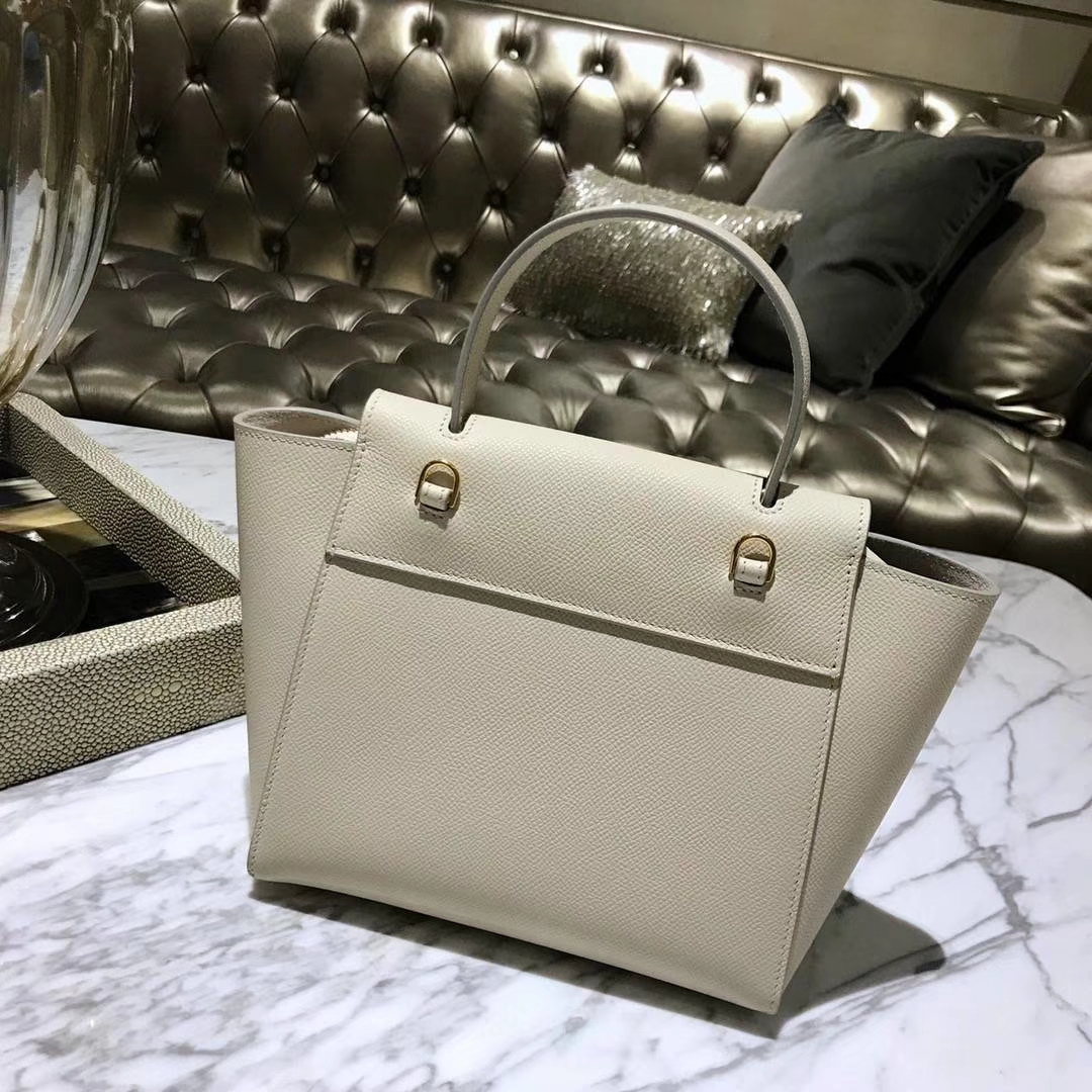 Celine 鲶鱼包 Mini 20cm 冰川白 现货秒发 掌纹皮 进口原厂皮
