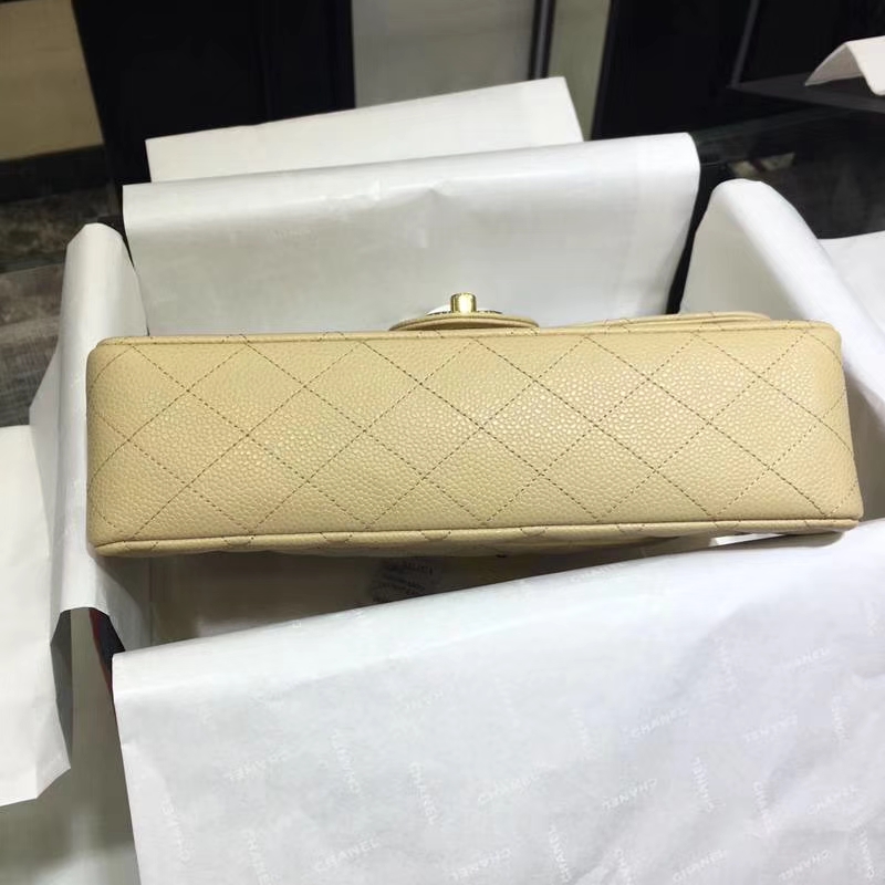 Chanel 香奈儿 Classic Flap 鱼子酱【杏色】车边 25cm 金（现货）