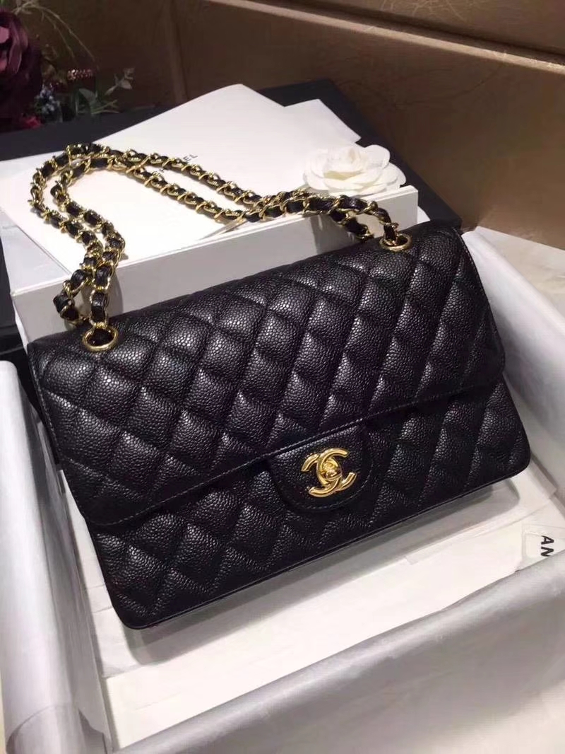 Chanel 香奈儿 Classic Flap 鱼子酱【黑色】 25cm  金（现货）