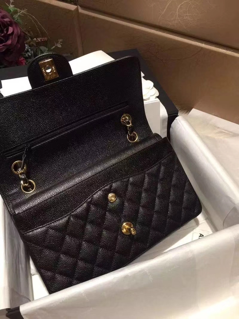 Chanel 香奈儿 Classic Flap 鱼子酱【黑色】 25cm  金（现货）