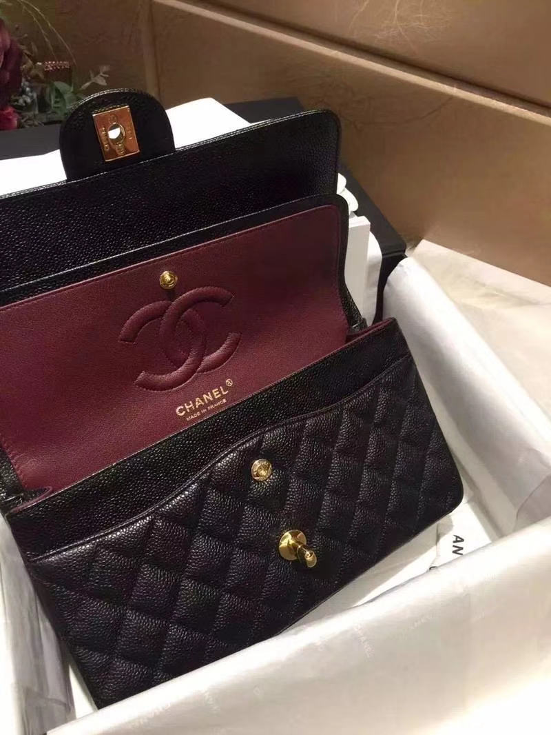 Chanel 香奈儿 Classic Flap 鱼子酱【黑色】 25cm  金（现货）