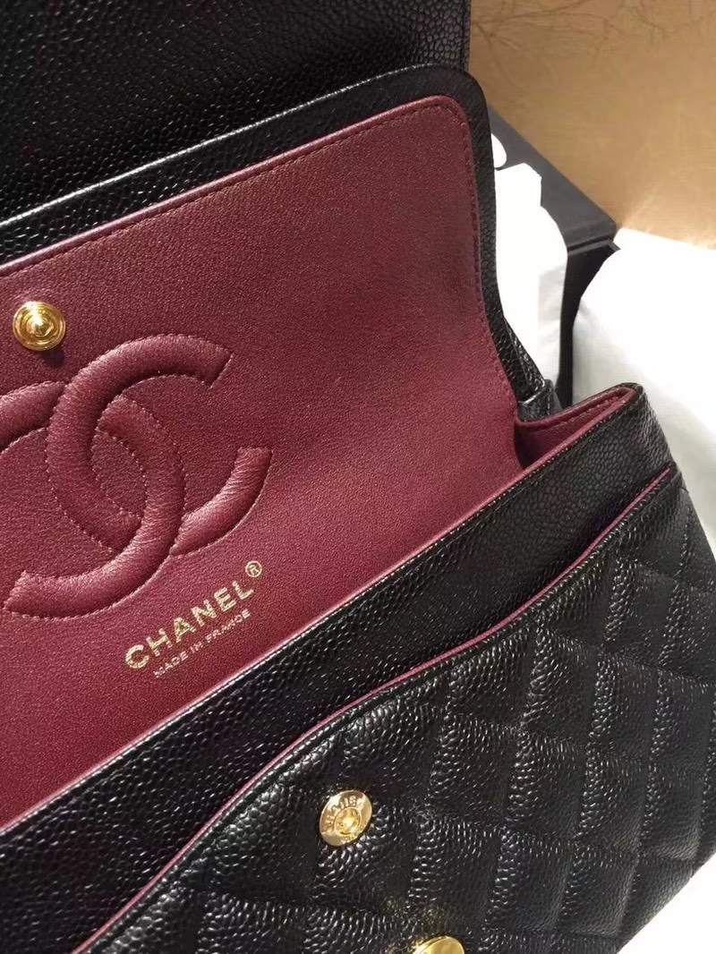 Chanel 香奈儿 Classic Flap 鱼子酱【黑色】 25cm  金（现货）