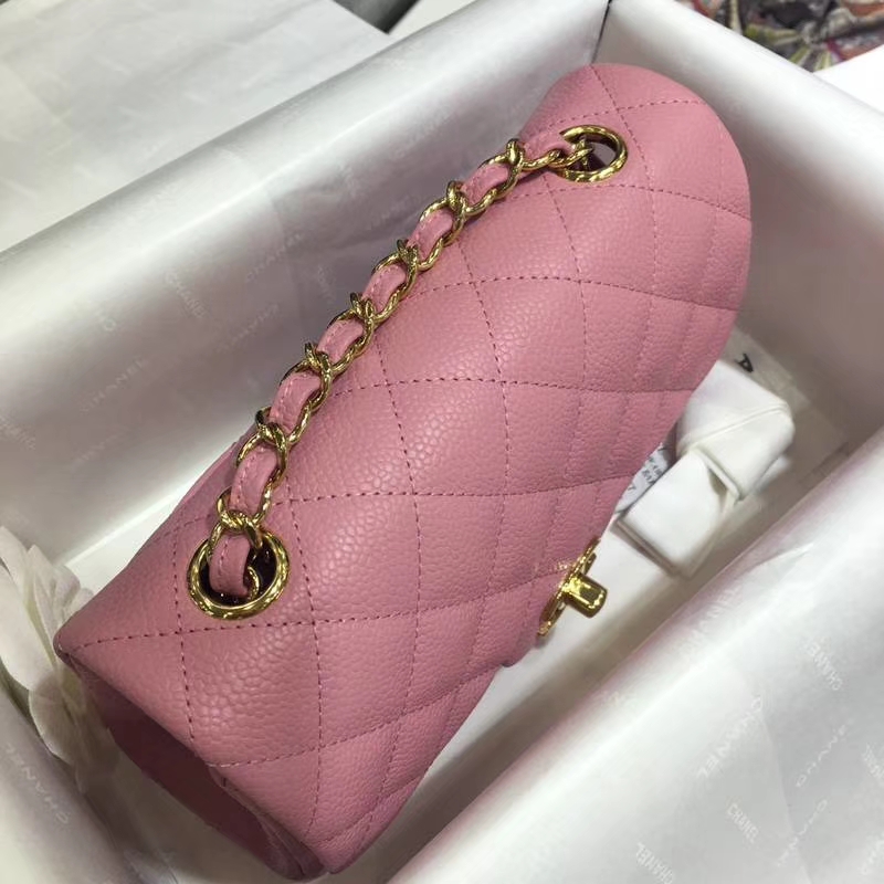 Chanel 香奈儿 Classic Flap 鱼子酱 桃粉 20cm 金 现货