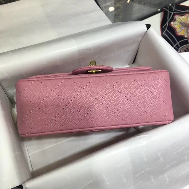 Chanel 香奈儿 Classic Flap 鱼子酱 桃粉 20cm 金 现货