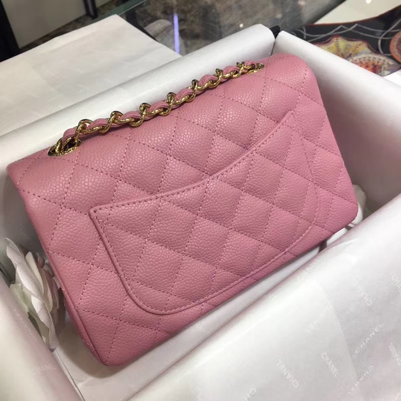 Chanel 香奈儿 Classic Flap 鱼子酱 桃粉 20cm 金 现货