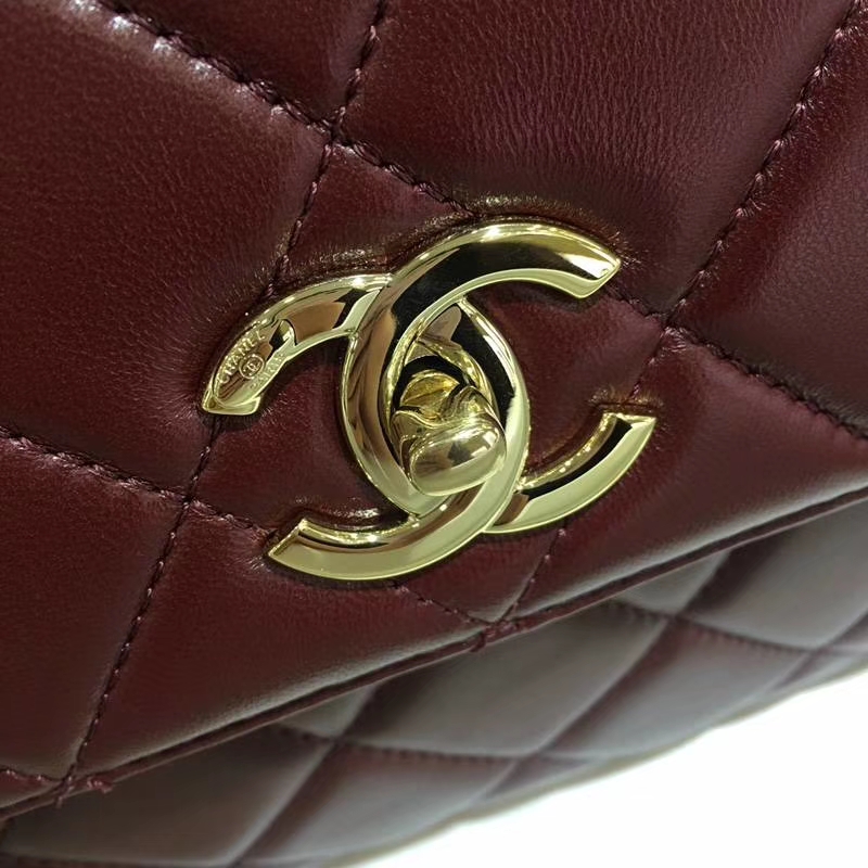 Chanel 香奈儿 Trendy Cc 酒红色 香槟金扣 小羊皮
