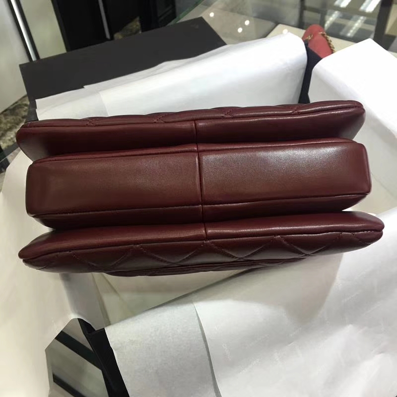 Chanel 香奈儿 Trendy Cc 酒红色 香槟金扣 小羊皮