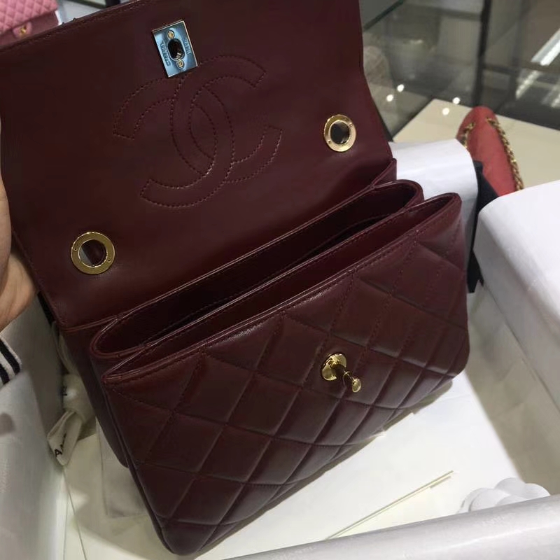 Chanel 香奈儿 Trendy Cc 酒红色 香槟金扣 小羊皮