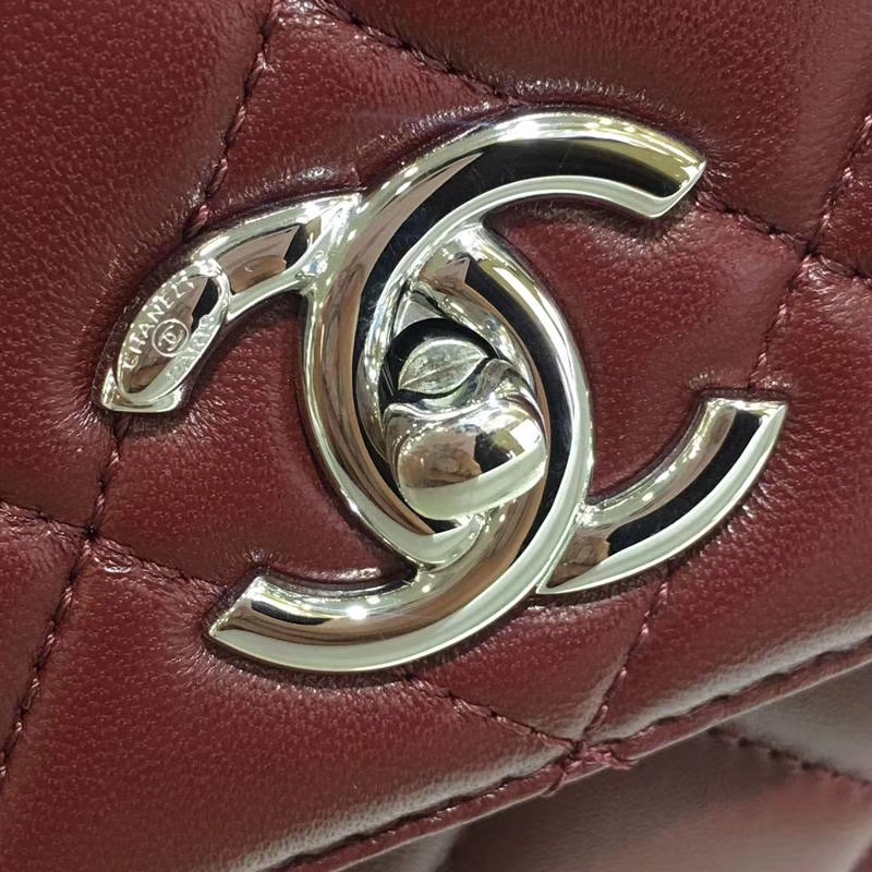 Chanel 香奈儿 Trendy Cc 酒红色 银扣 小羊皮