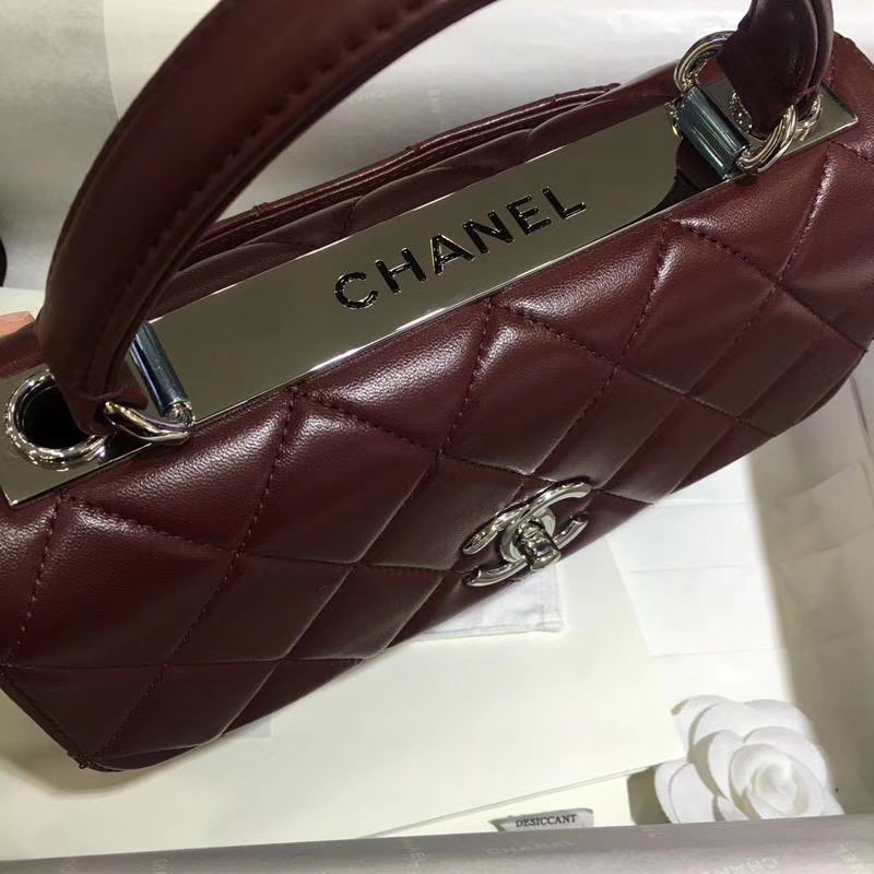 Chanel 香奈儿 Trendy Cc 酒红色 银扣 小羊皮