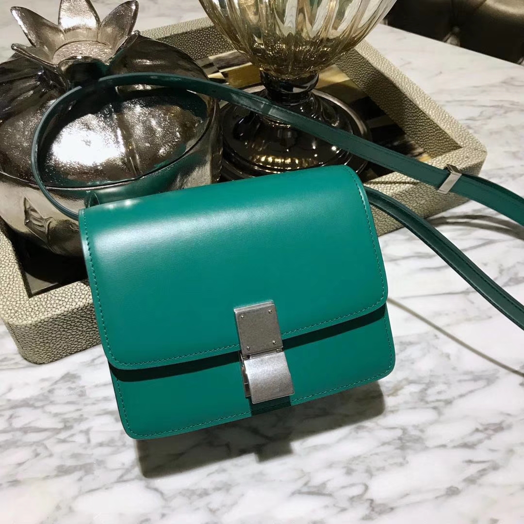 CÉLINE（赛琳）豆腐包 box小号  16cm   孔雀绿