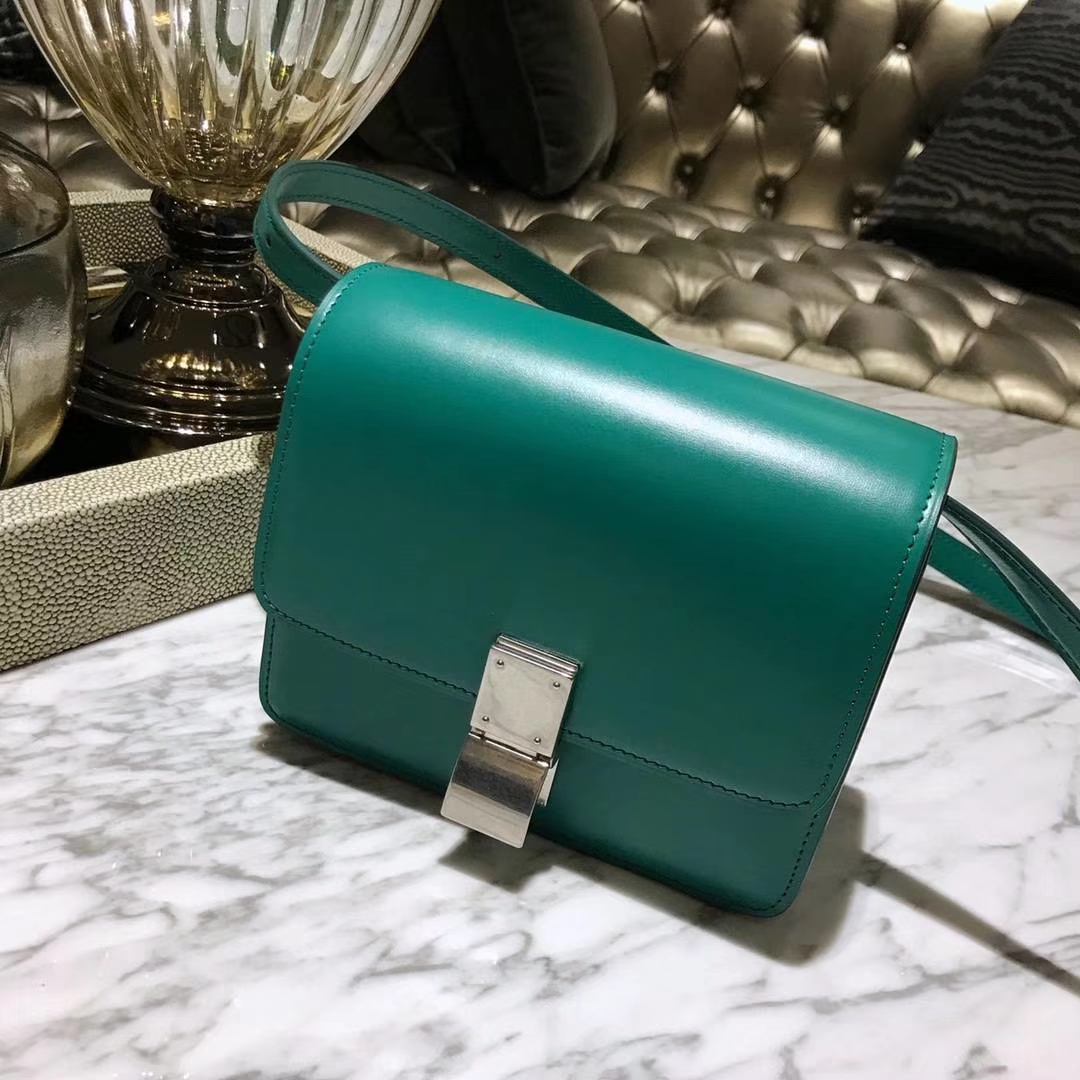 CÉLINE（赛琳）豆腐包 box小号  16cm   孔雀绿
