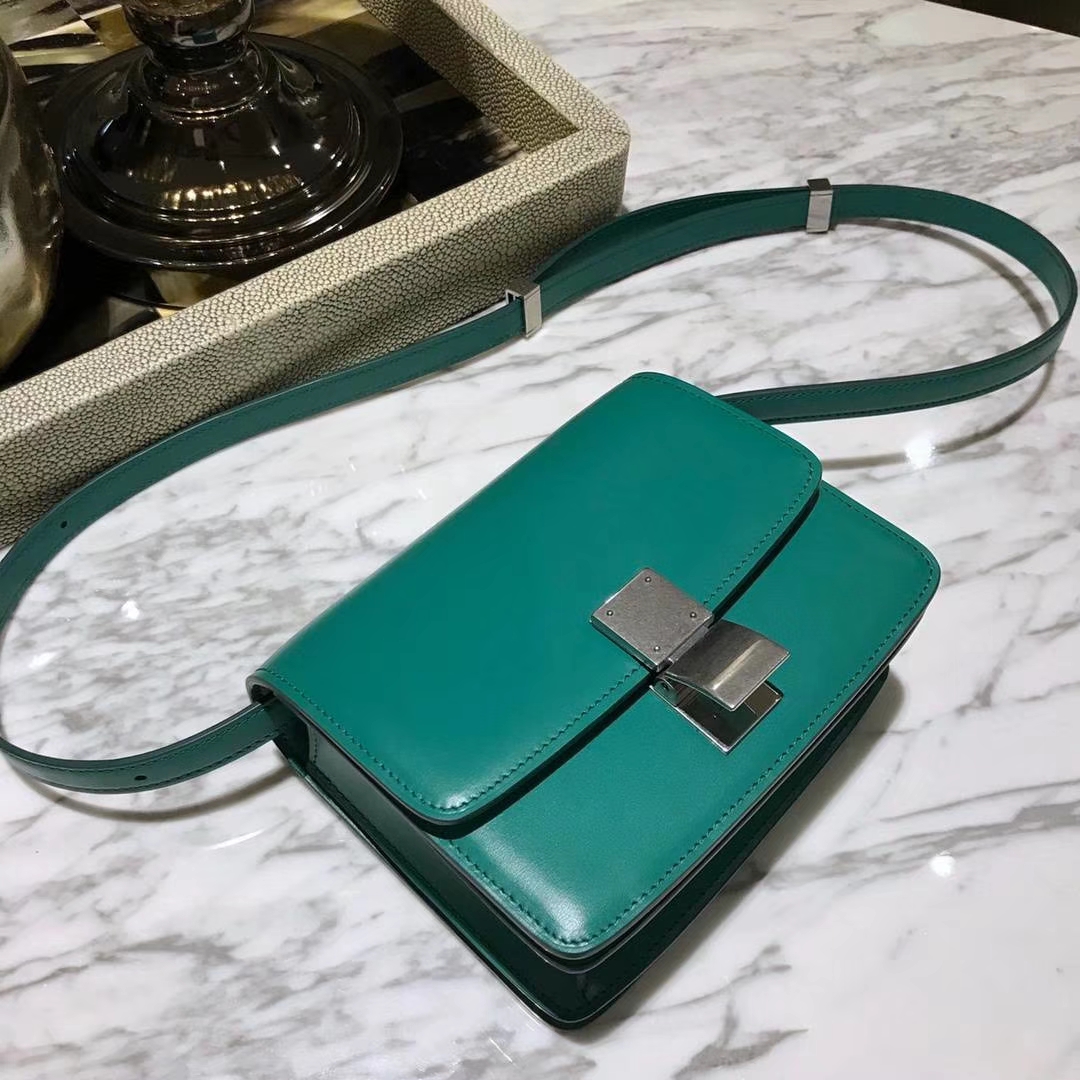 CÉLINE（赛琳）豆腐包 box小号  16cm   孔雀绿