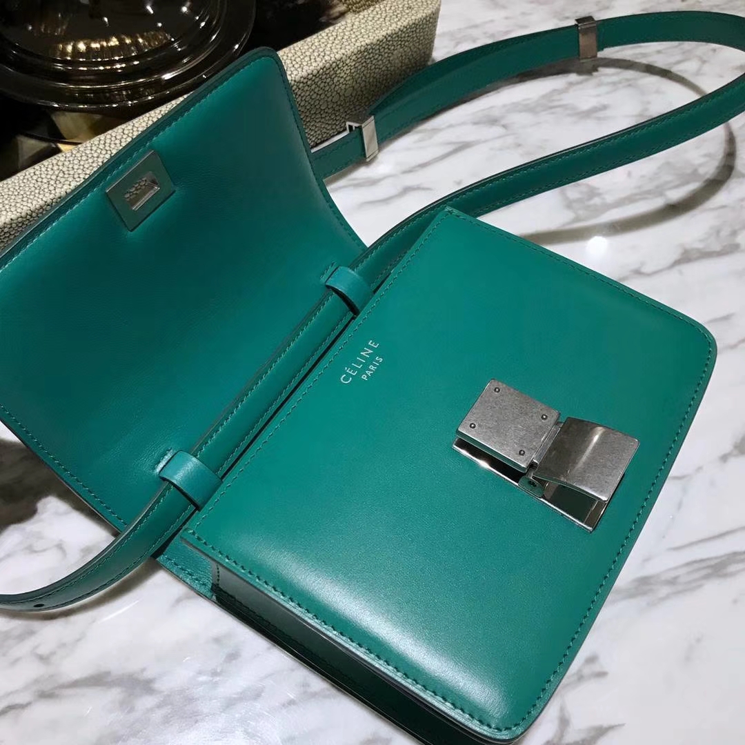 CÉLINE（赛琳）豆腐包 box小号  16cm   孔雀绿