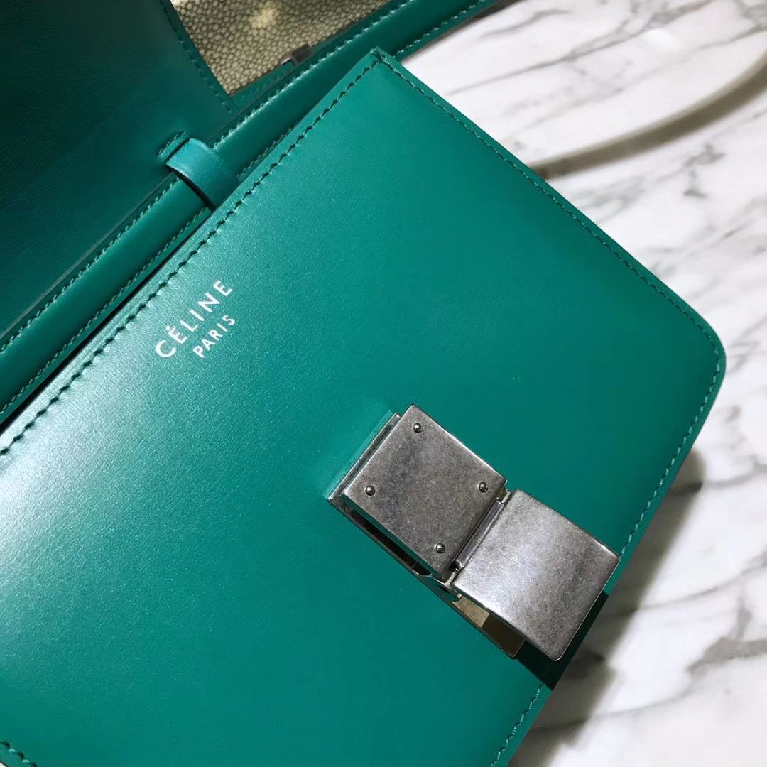 CÉLINE（赛琳）豆腐包 box小号  16cm   孔雀绿