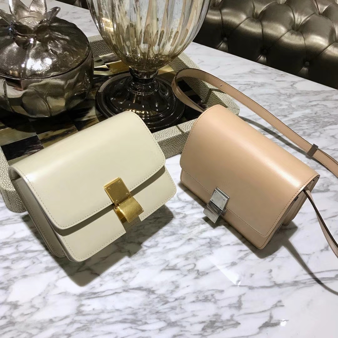 CÉLINE（赛琳）豆腐包 box小号 16cm 奶昔白 裸粉