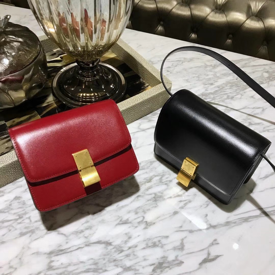 CÉLINE（赛琳）豆腐包 box小号 16cm  黑色 正红色 厂家直销