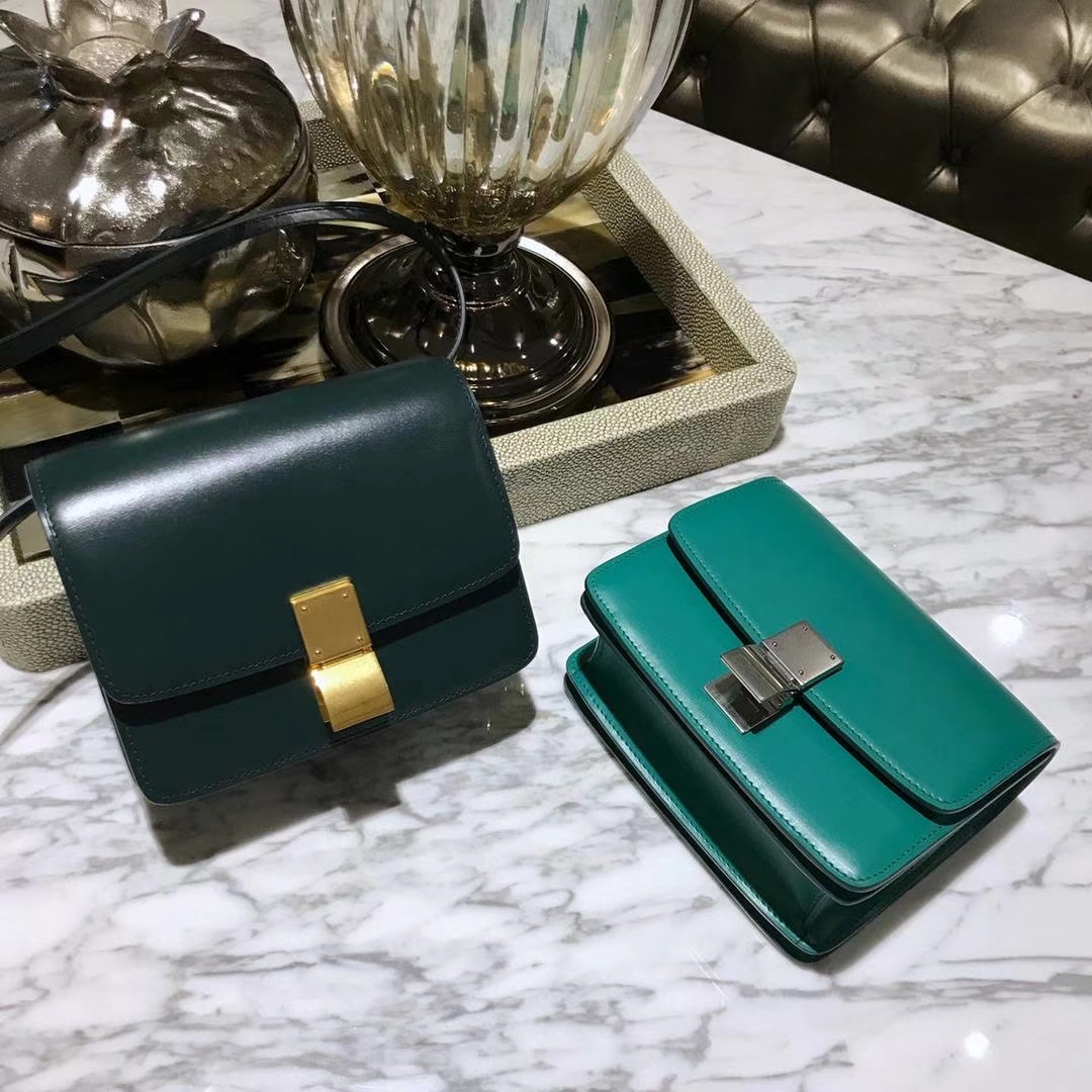 CÉLINE（赛琳）豆腐包 box小号 16cm 墨绿色 孔雀绿