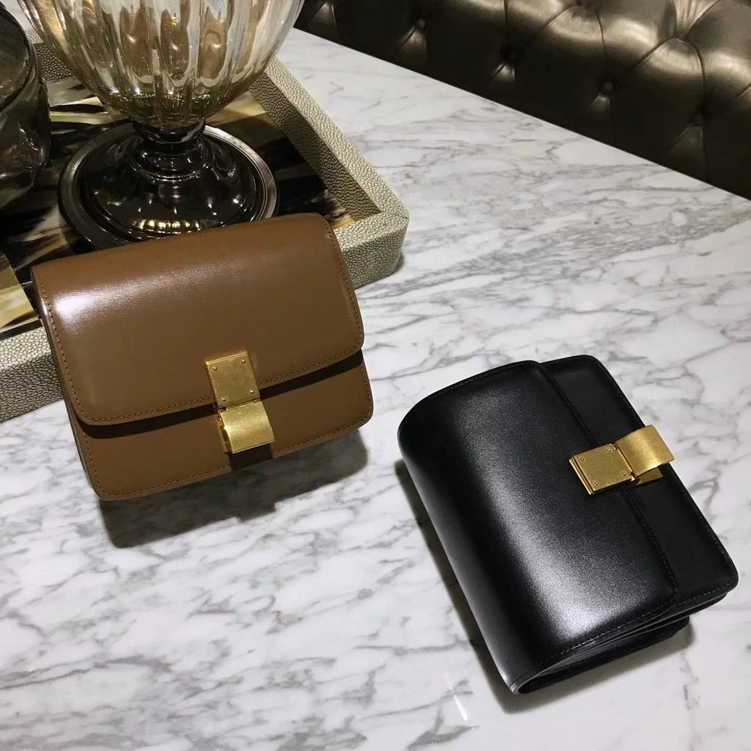 CÉLINE（赛琳）豆腐包 box小号 16cm 焦糖色 黑色