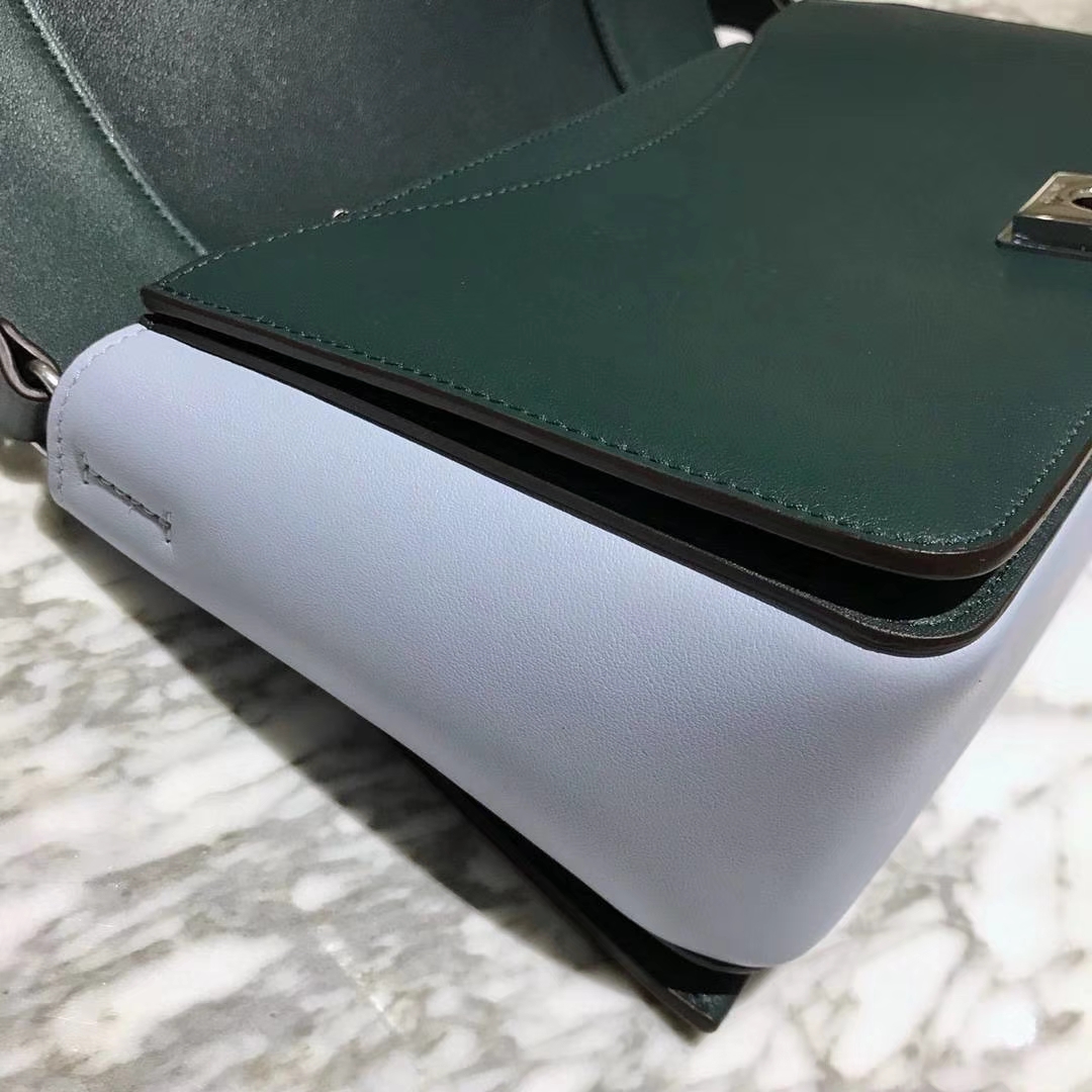 Celine 思琳 Frame  明星 墨绿拼浅蓝 容量大 搭配皮肩带 一件代发 代购品质