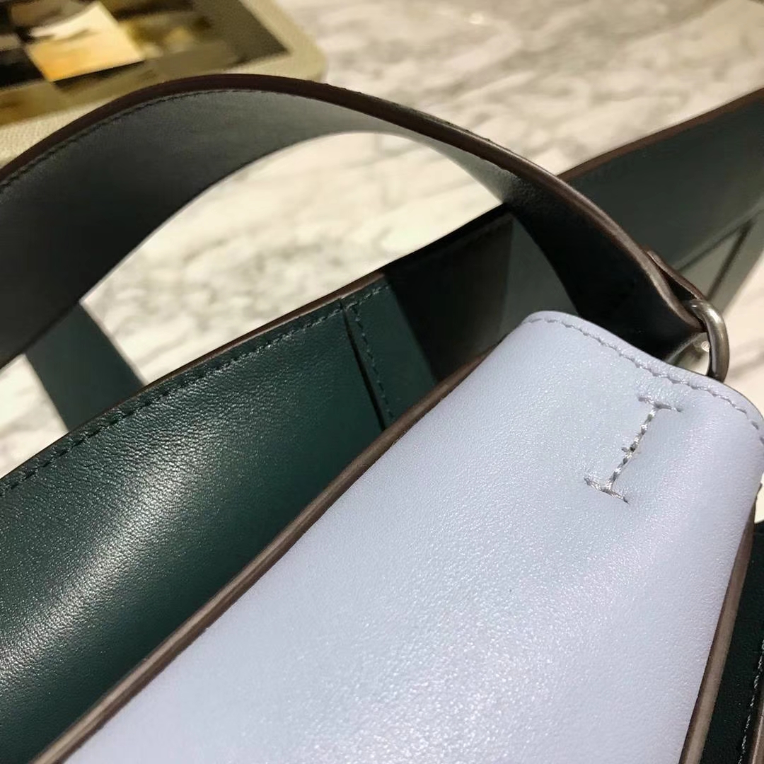 Celine 思琳 Frame  明星 墨绿拼浅蓝 容量大 搭配皮肩带 一件代发 代购品质