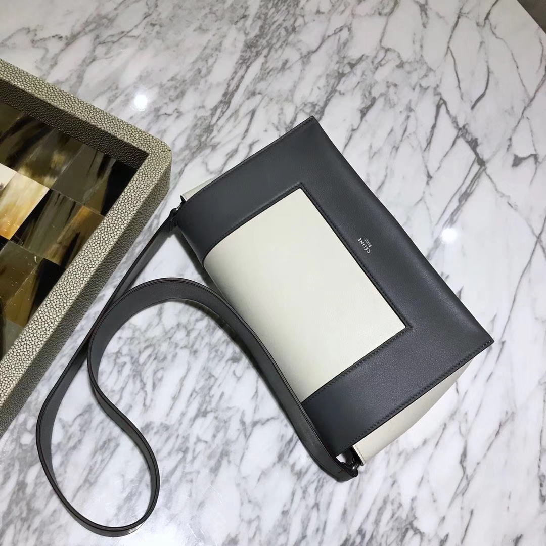 Celine 思琳 Frame 黑色拼白色 容量大 搭配皮肩带 一件代发 代购品质