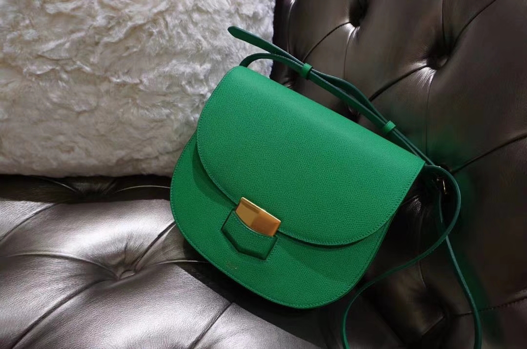 Celine 思琳 五角包 23cm 竹子绿 仙人掌绿 原厂掌纹皮