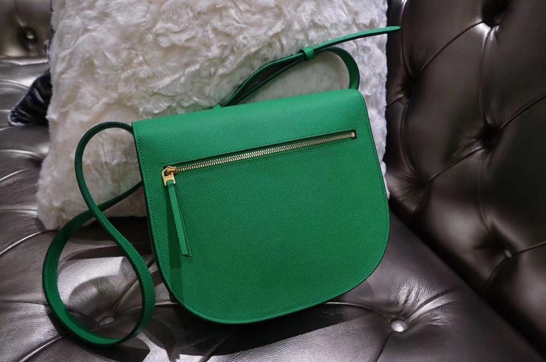 Celine 思琳 五角包 23cm 竹子绿 仙人掌绿 原厂掌纹皮