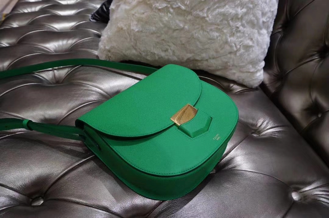 Celine 思琳 五角包 23cm 竹子绿 仙人掌绿 原厂掌纹皮