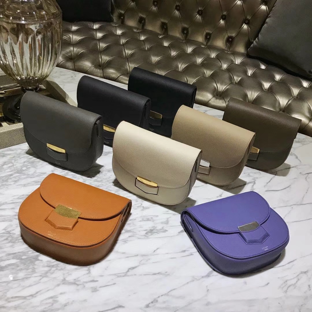 Celine 思琳 五角包 23cm  现货颜色 原厂掌纹皮 厂家直销
