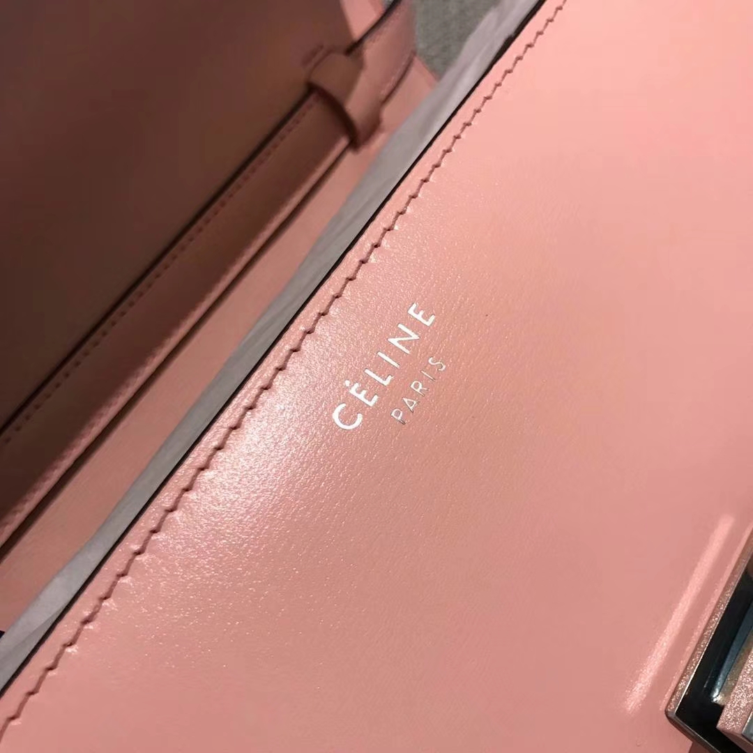 CÉLINE  box豆腐包 中号24cm  手搓纹新色蜜桃粉仙女专属色