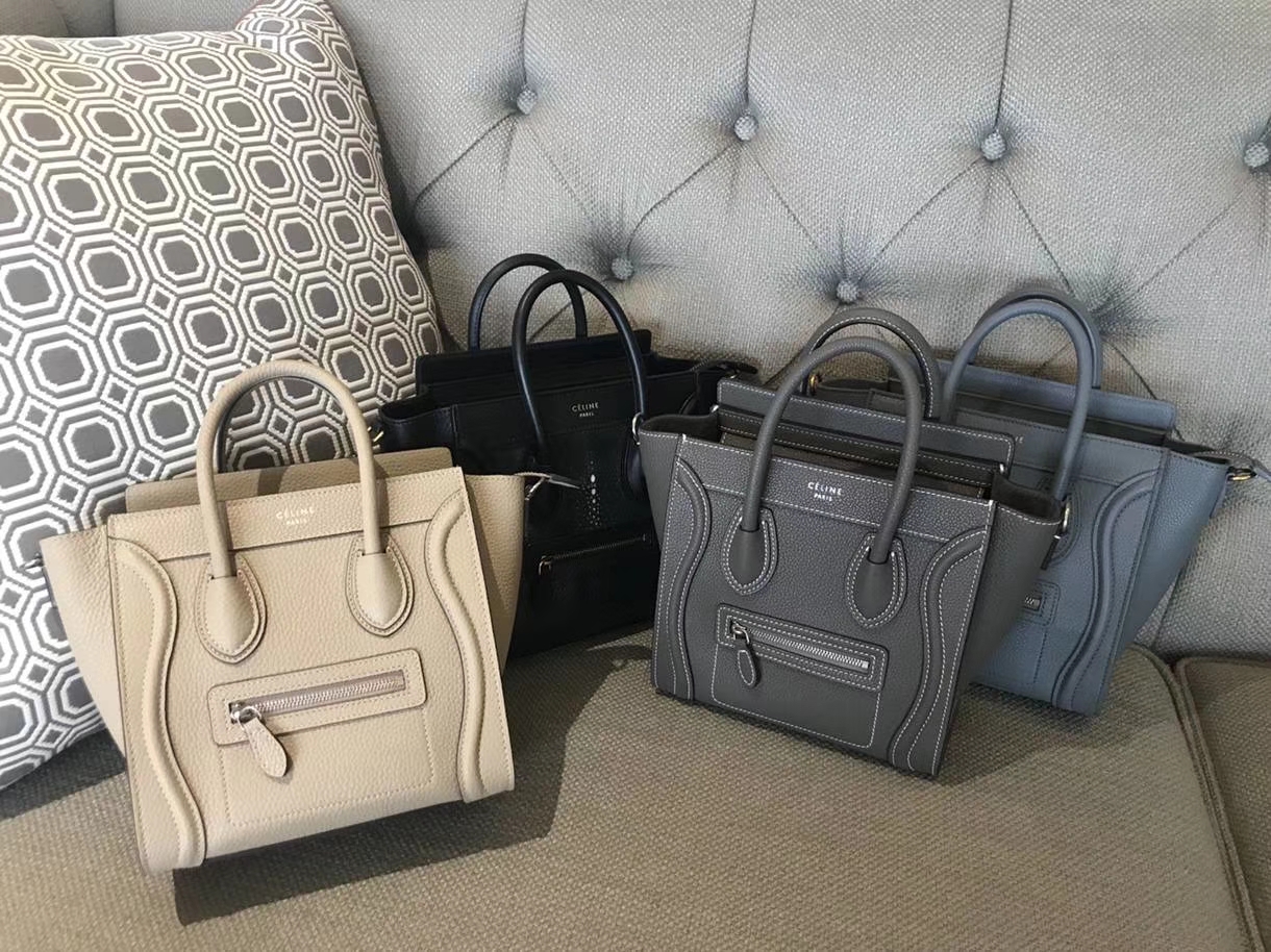 Celine 思琳 笑脸包 20cm/26cm 现货尺寸 黑色 大象灰 锡器灰 石墨灰