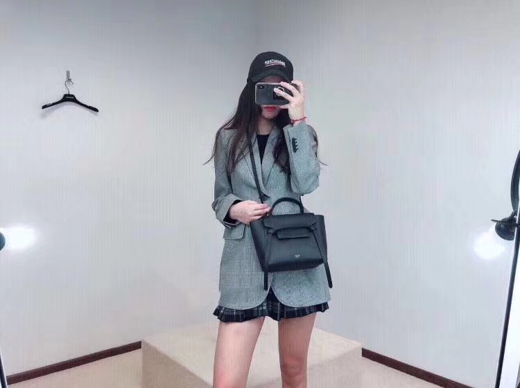 Celine 鲶鱼包mini 20cm 经典的黑色 自留款 掌纹皮