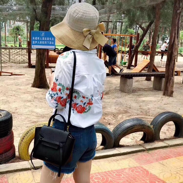 Celine 鲶鱼包mini 20cm 经典的黑色 自留款 掌纹皮