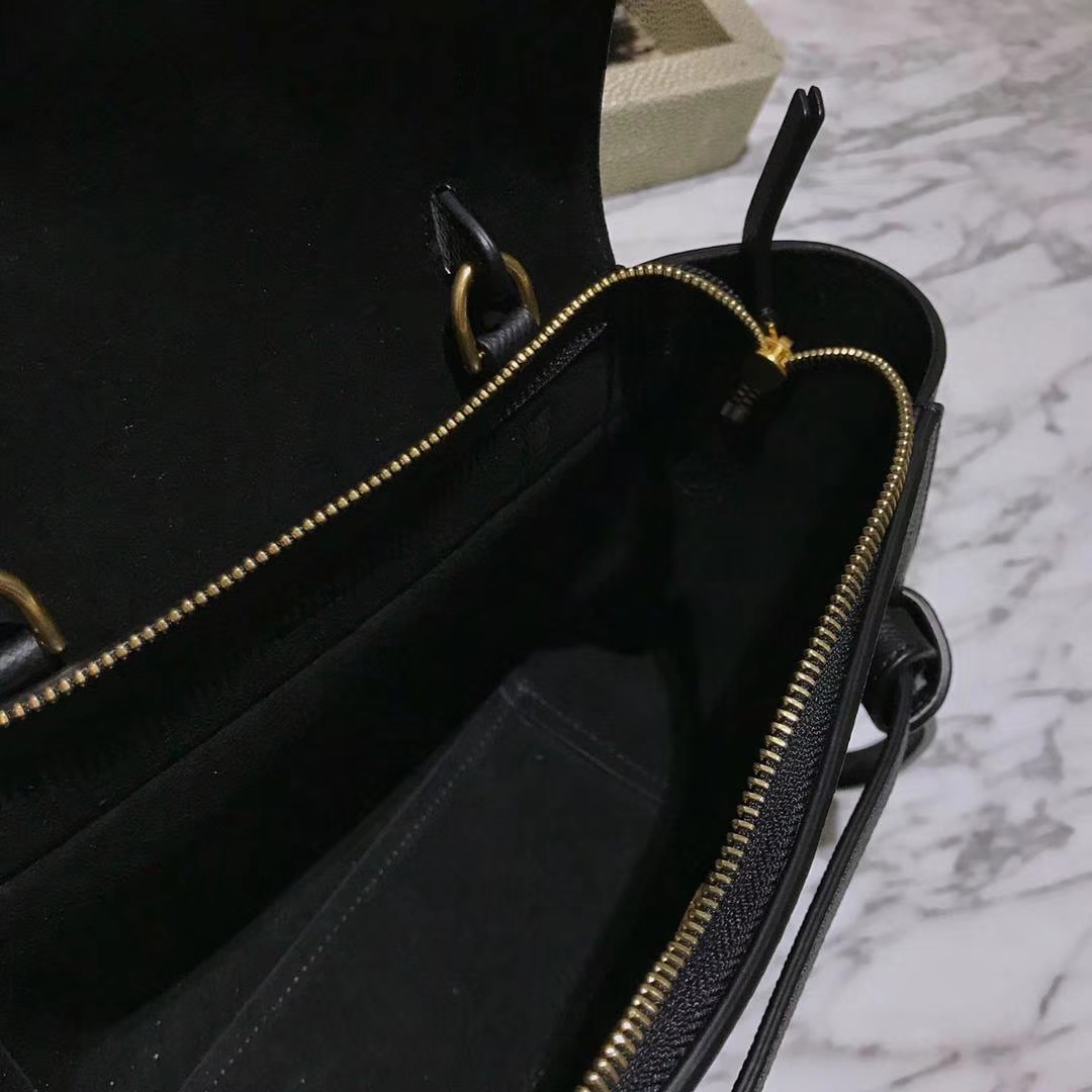 Celine 鲶鱼包mini 20cm 经典的黑色 自留款 掌纹皮