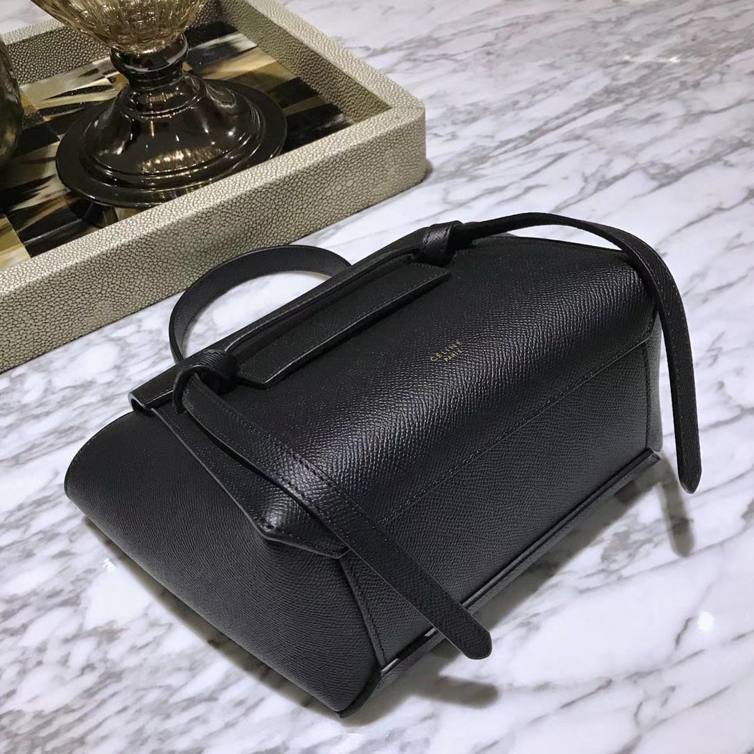 Celine 鲶鱼包mini 20cm 经典的黑色 自留款 掌纹皮