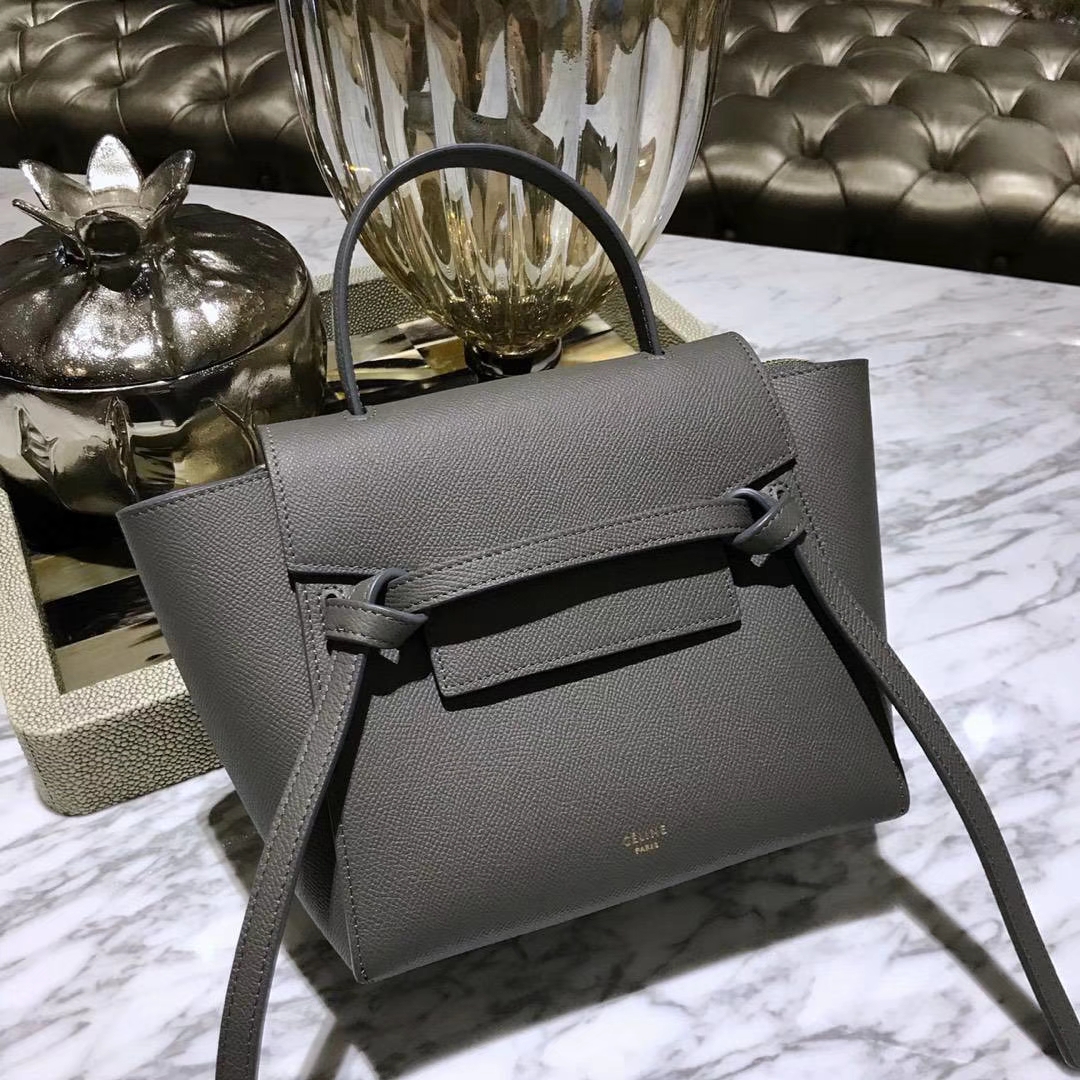Celine 鲶鱼包mini 20cm 美美的熔岩灰 自留款 掌纹皮