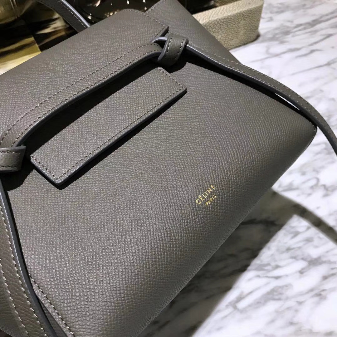 Celine 鲶鱼包mini 20cm 美美的熔岩灰 自留款 掌纹皮