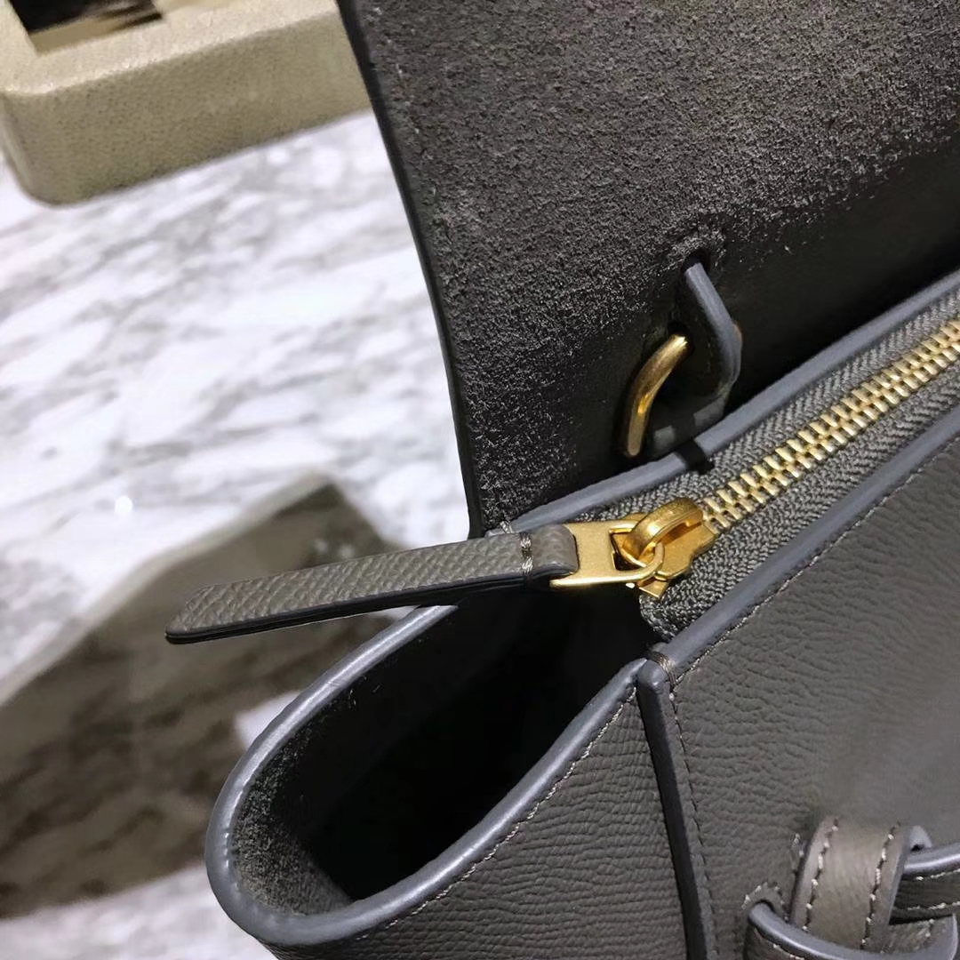 Celine 鲶鱼包mini 20cm 美美的熔岩灰 自留款 掌纹皮